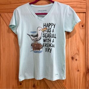 Life Is Good Sky Blue Tee with Inspirational Text